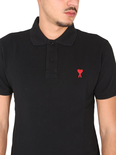Shop Ami Alexandre Mattiussi Polo With Logo In Black