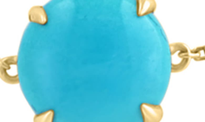 Effy 14k Yellow Gold Diamond Turquoise Bracelet In Blue