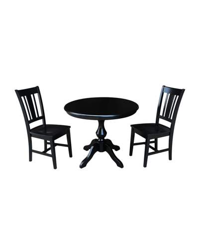 Shop International Concepts 30" Round Top Pedestal Table- With 2 San Remo Chairs