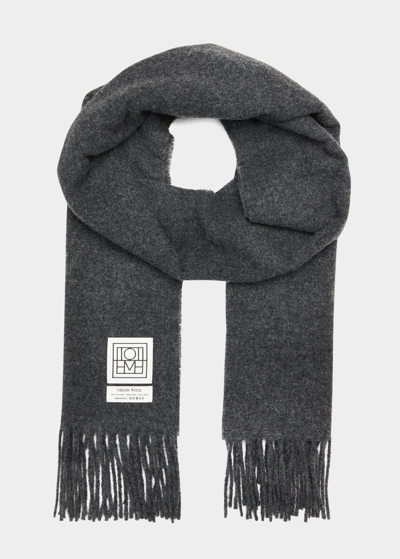 Classic wool scarf dark grey mélange – TOTEME