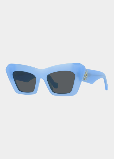 Shop Loewe Cat-eye Acetate Sunglasses In Shiny Light