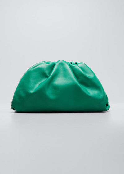 Shop Bottega Veneta The Pouch Bag In Butter Calf Leather In Racing Green