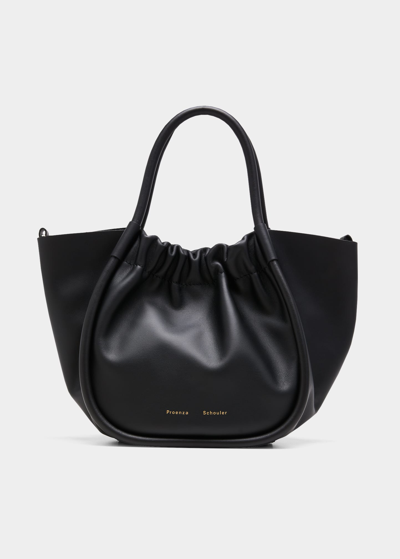 Shop Proenza Schouler Ruched Top Handle Tote Bag In Black