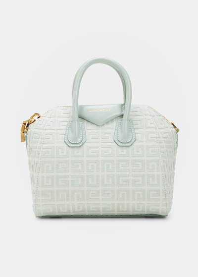 Shop Givenchy Mini Antigona Monogram Top-handle Bag In Celadon