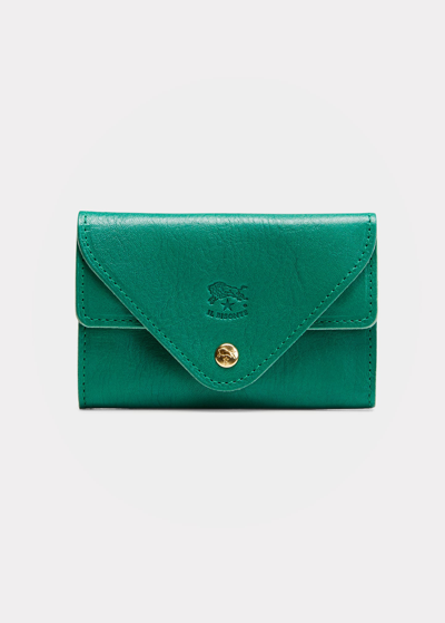 Shop Il Bisonte Uffizi Leather Card Case In Emerald