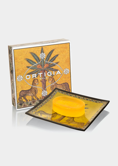 Shop Ortigia Zagara Glass Plate & Soap Set