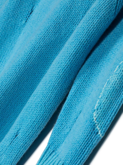 Shop Mm6 Maison Margiela Intarsia-knit Logo Dress In Blue