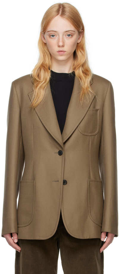 Shop The Row Brown Milto Blazer In Mss Moss