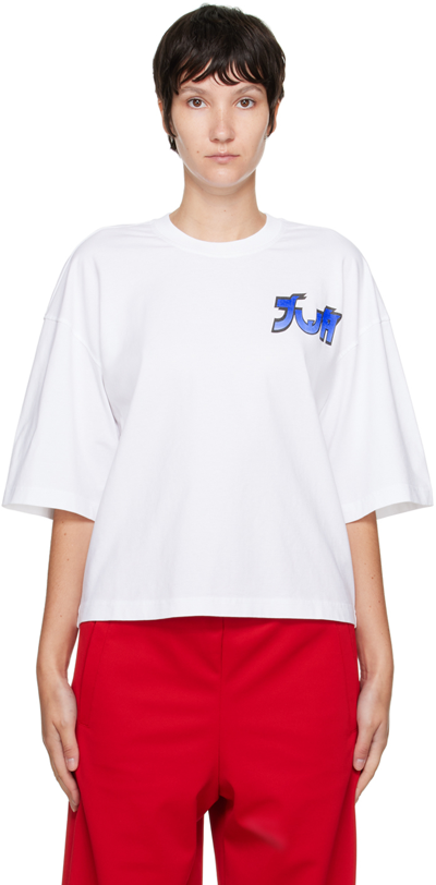 Shop Jw Anderson White Graphic T-shirt In 001 White