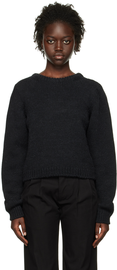 Shop Lemaire Black Crewneck Sweater In Bk999 Black