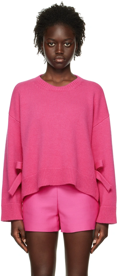 Shop Valentino Pink Ribbon Sweater In Uwt Pink Pp