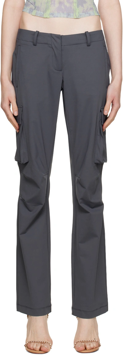 Shop Miaou Gray Raven Trousers In Charcoal