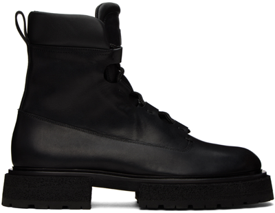 Shop Giorgio Armani Black Embossed Boots
