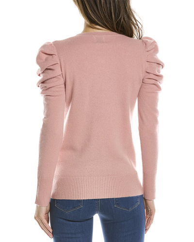 Shop Madeleine Thompson Pleated Puff Sleeve Cashmere Sweater In Beige