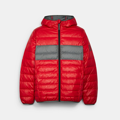 Shop Coach Outlet Packable Down Jacket In Yellow