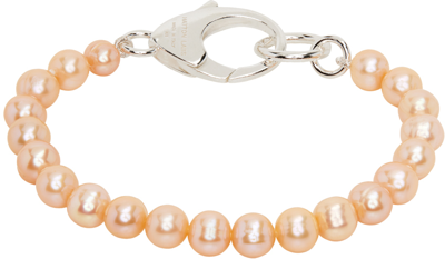 Shop Hatton Labs Pink Pearl Classic Bracelet In Silver