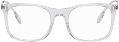Shop Burberry Transparent Icon Stripe Glasses In 3024 Transparent