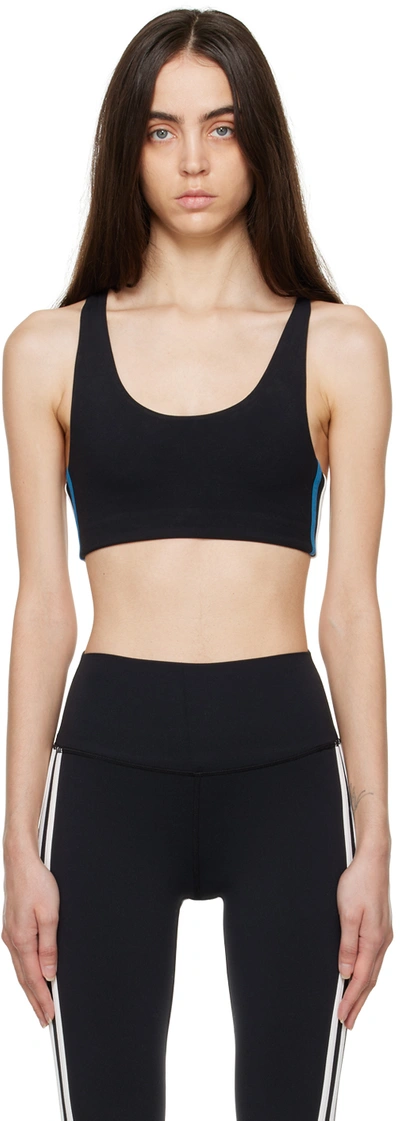 Shop Splits59 Blue Ella Airweight Sport Bra In Black/stone Blue