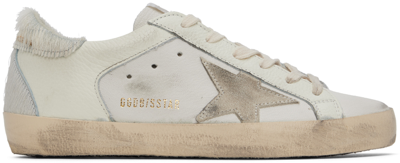 Shop Golden Goose White Super-star Sneakers In 11110 White/cream/si