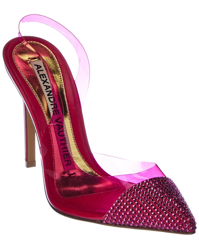 Shop Alexandre Vauthier Amber Ghost Cry 100 Vinyl & Leather Slingback Pump In Red