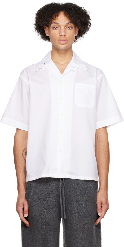 Shop Marni White Embroidered Shirt In 00w01 Lily White