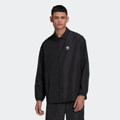 Shop Adidas Originals Men's Adidas Adicolor Classics Trefoil Coach Jacket In Black