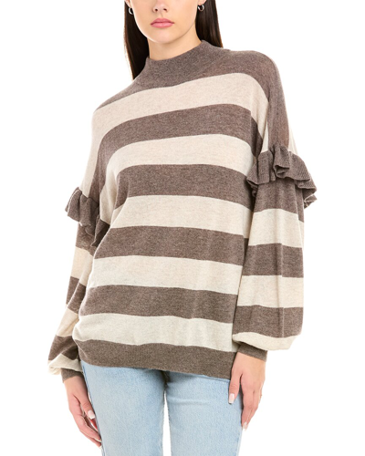 Shop Autumn Cashmere Mock Neck Cashmere Sweater In Brown
