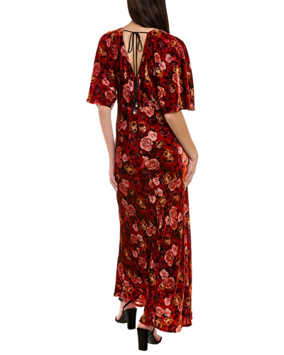 Shop Johnny Was Alanis Silk-blend Maxi Dress In Red