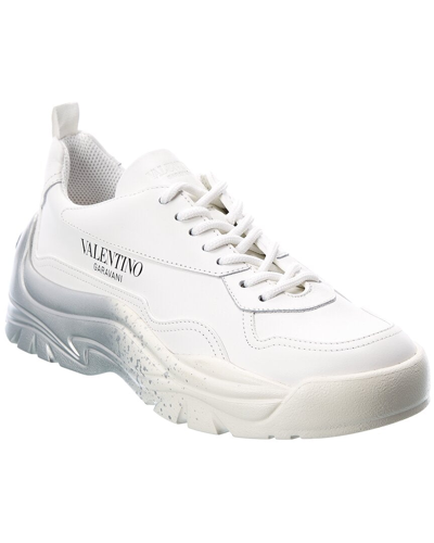 Shop Valentino Gumboy Leather Sneaker In White