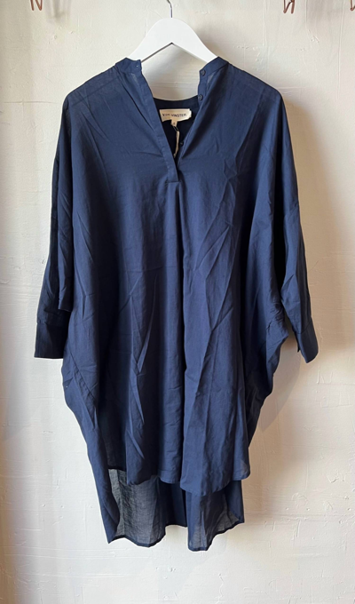 Shop V. De. Vinster. 3/4 Sleeve Tunic In Indigo In Blue