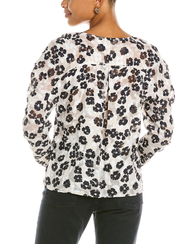 Ted Baker Ruched Detail Keyhole Top In Beige