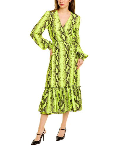 Shop Off-white Snake Wrap Dress In Green