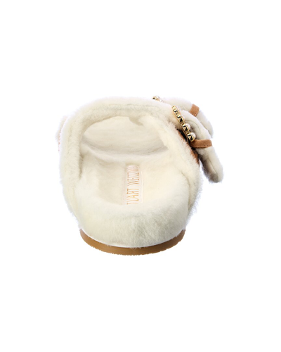 Shop Stuart Weitzman Piper Chill Suede & Shearling Slide In White