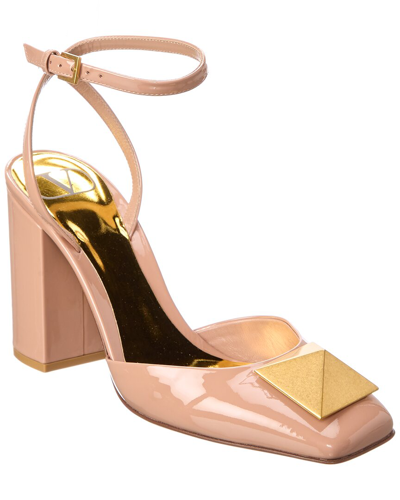 Shop Valentino One Stud 100 Patent Pump In Gold