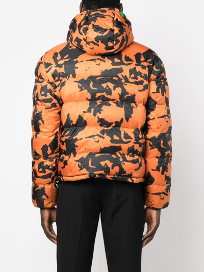 EA7 CAMOUFLAGE-PRINT PUFFER JACKET 