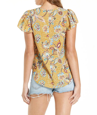 Shop Another Love Dolly Indah Floral Top In Multi In Yellow