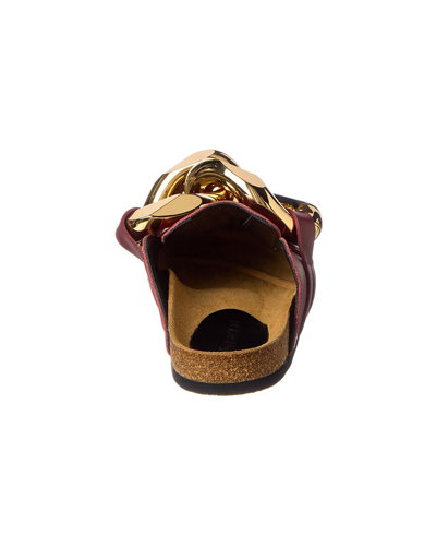 Shop Jw Anderson Chain Leather Mule In Brown