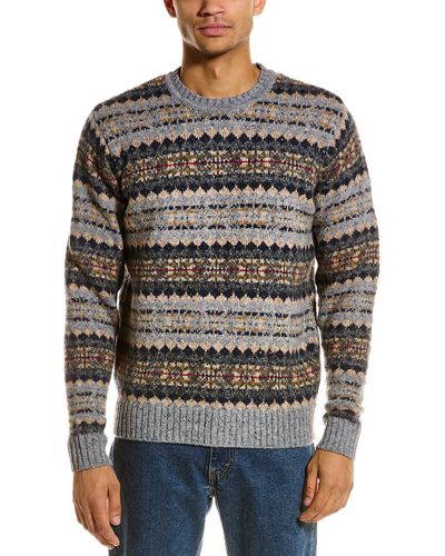 Shop Alex Mill Diamond Fair Isle Wool & Alpaca-blend Sweater In Grey