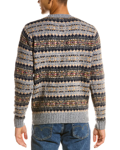 Shop Alex Mill Diamond Fair Isle Wool & Alpaca-blend Sweater In Grey