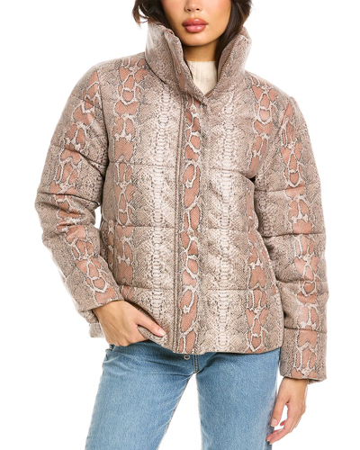Shop Unreal Fur Puffer Jacket In Pink