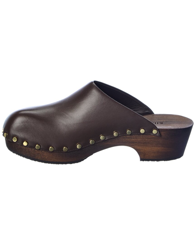 Shop Khaite Lucca Leather Clog In Black