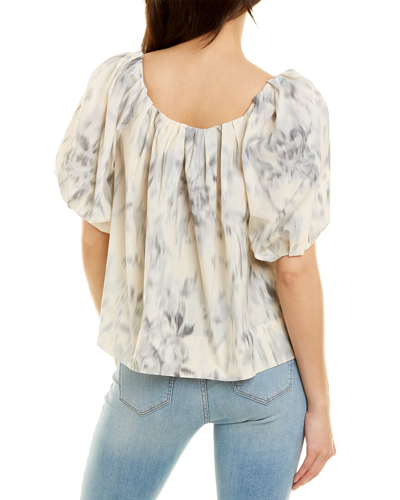 Rebecca Taylor Whisper Rose Tulip Top In Beige