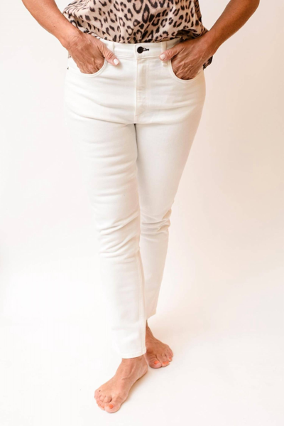 Shop Askk Ny High Rise Skinny Jean In White In Beige