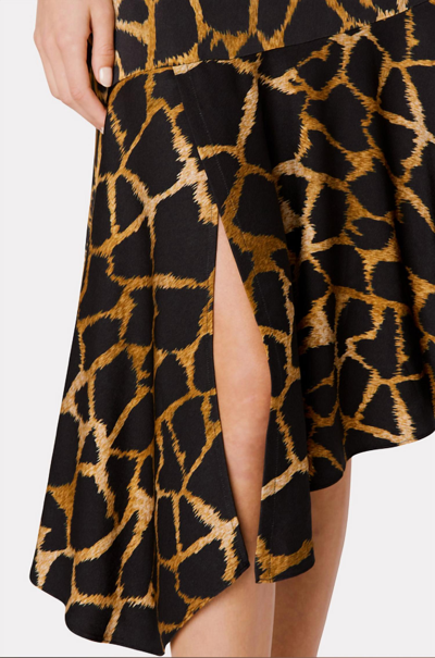 Shop Milly Dashielle Giraffe Print Dress In Black Multi In Brown