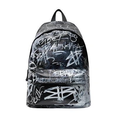 Shop Balenciaga Explorer Backpack Graffiti In Black