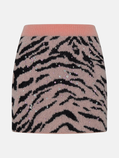 Shop Alessandra Rich Pink Mohair Blend Miniskirt