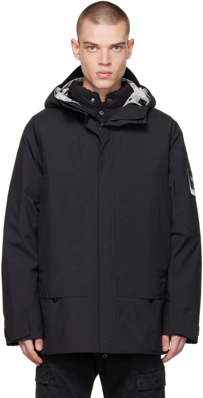 Shop Stone Island Shadow Project Black Cocoon & Augmented Down Jacket In V2029 Black