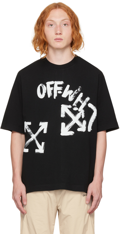 Shop Off-white Black Paint Script Over Skate T-shirt In Black White