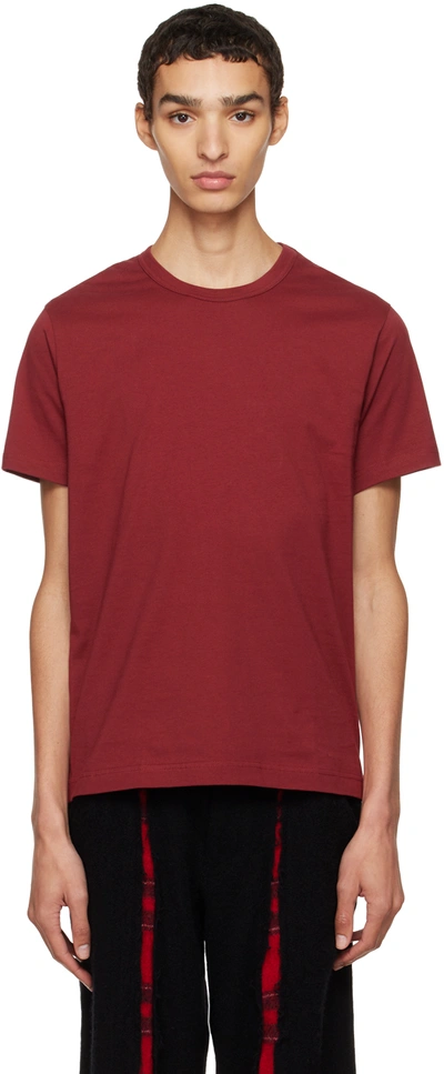 Shop Comme Des Garçons Shirt Burgundy Crewneck T-shirt