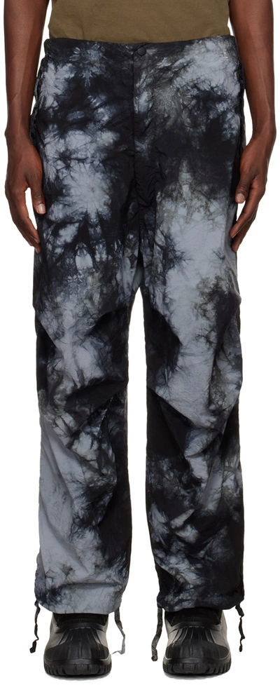 Shop Nemen Gray & Black Tech Overpant Trousers In 095 Smoking Cloud